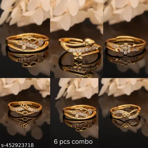 6 pcs Free size Adjustable ring