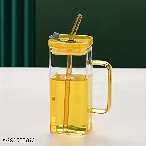 MYNA LIFE Multicolour Square Glass Tumbler