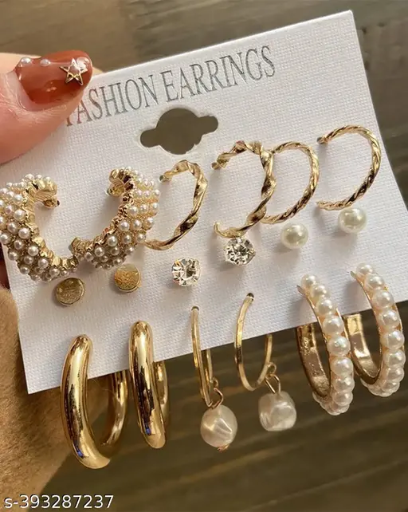 9 Pair of earring Trendy Combo Earring set